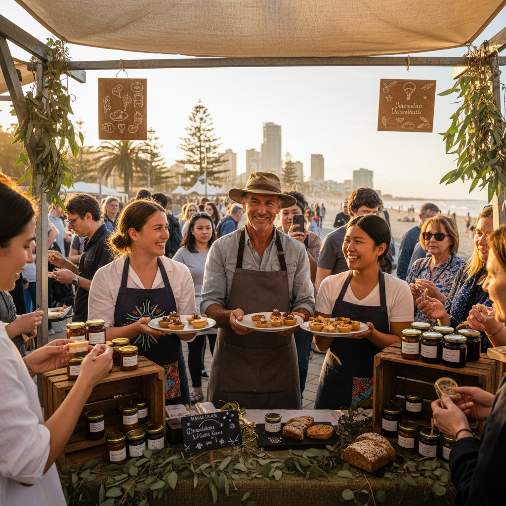 A lifestyle photograph illustrating Australian Independents Sizzle: Local Flavors Go Global