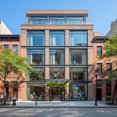 The modern exterior of the Arlo SoHo hotel, a premier boutique accommodation choice located in the vibrant SoHo neighborhood of Manhattan, New York.