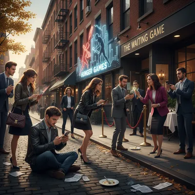 Diners anxiously wait outside a SoHo restaurant, hoping to secure a coveted reservation.