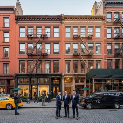 Two historic mixed-use buildings on Prince Street in SoHo, New York City.