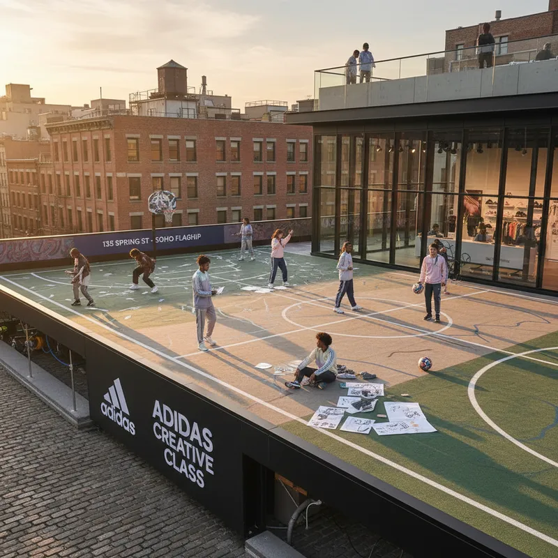 Adidas SS26 Creative Class unveiled at 135 Spring St. flagship, a cultural hub for sports and style.