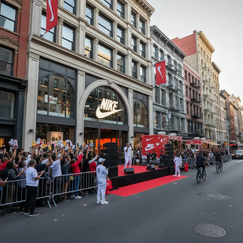 Nike's new SoHo store grand opening features exclusive products, food, and music weekend celebration.