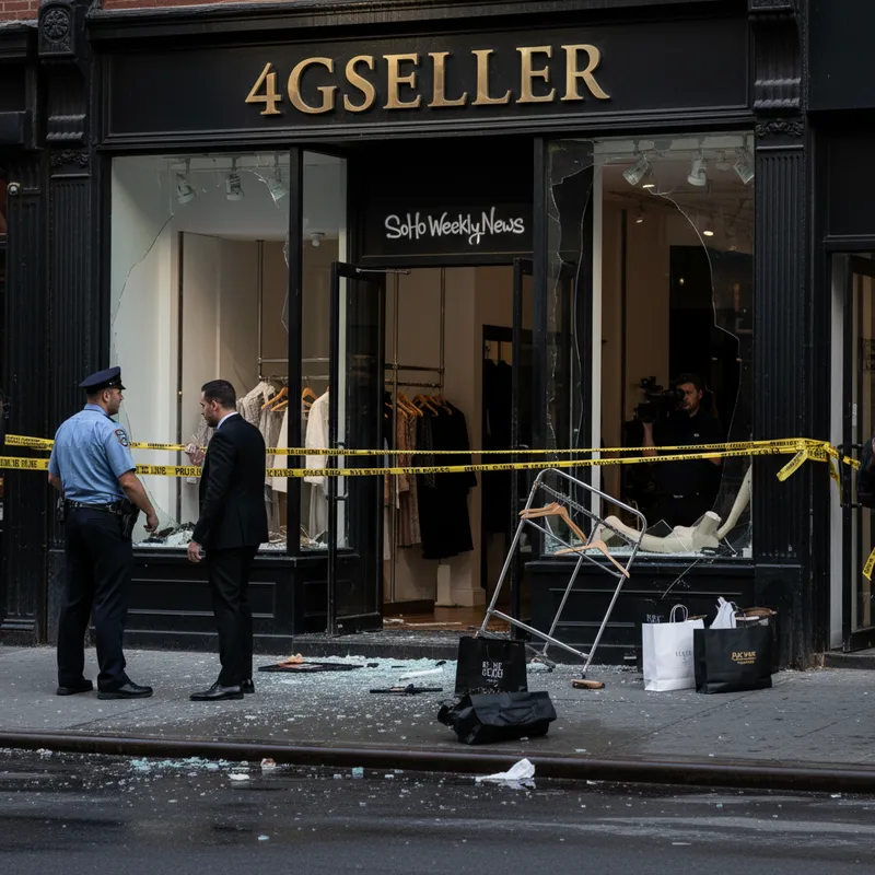 Four individuals in a heist at a SoHo boutique, stealing luxury apparel worth up to $2 million.