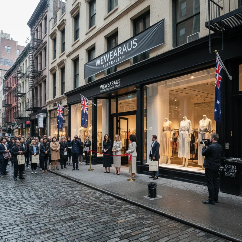 WeWearAustralian's new SoHo flagship store features a modern, realistic storefront on Mercer Street.